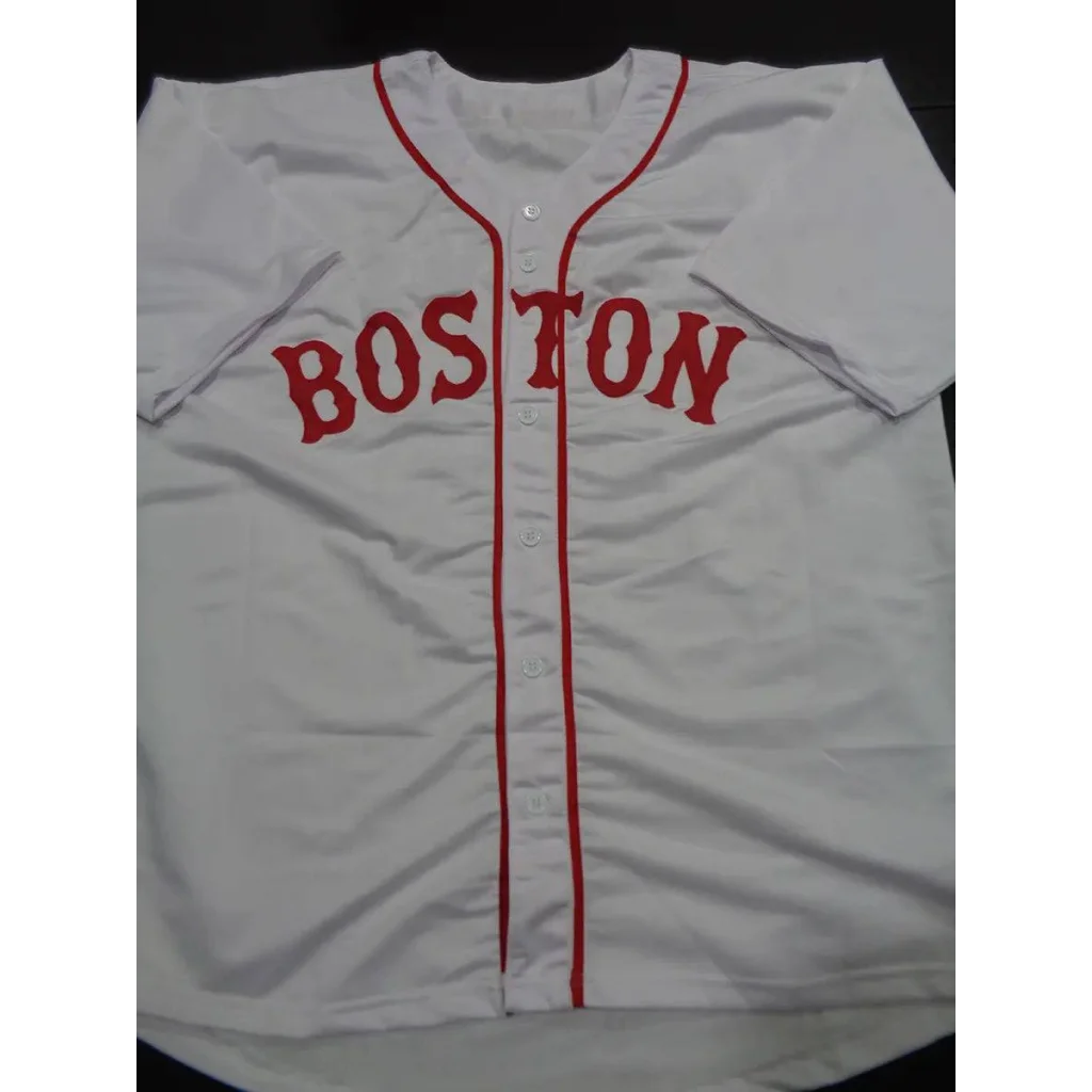 White Red Sox custom baseball style jersey with BOSTON and Franchy Cordero autograph