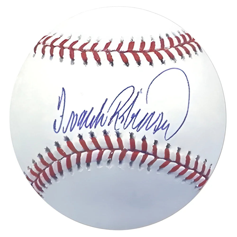 Frank Robinson autographed white MLB baseball with red stitching