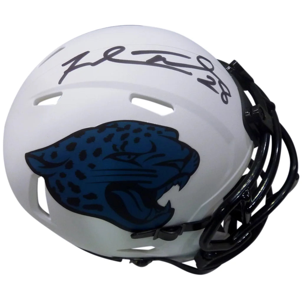 Fred Taylor autographed Jacksonville Jaguars mini helmet with blue jaguar logo