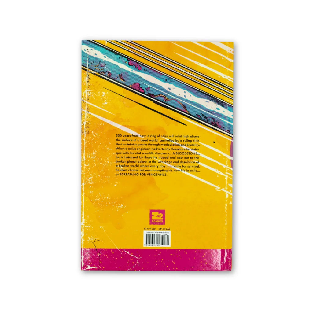 Vibrant yellow and pink edition cover art for Futuristic Standard Edition Graphic Novel