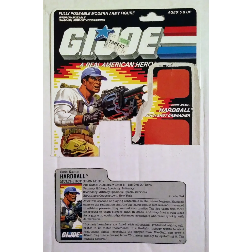 Vintage 1988 GI Joe action figure Hardball multi-shot grenadier