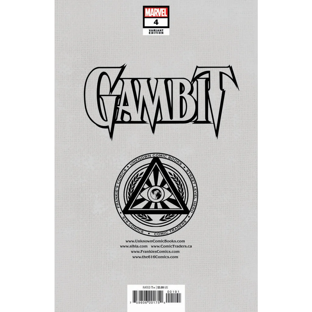 Comic book cover for Gambit #4 Variant Edition from Gambit and Rogue’s Wild Adventure