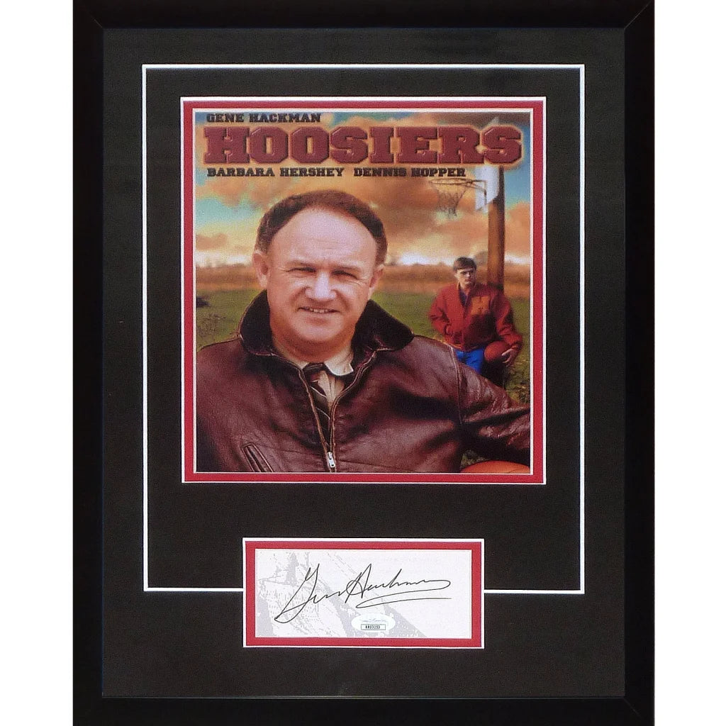Gene Hackman autographed Hoosiers signature series frame with movie poster