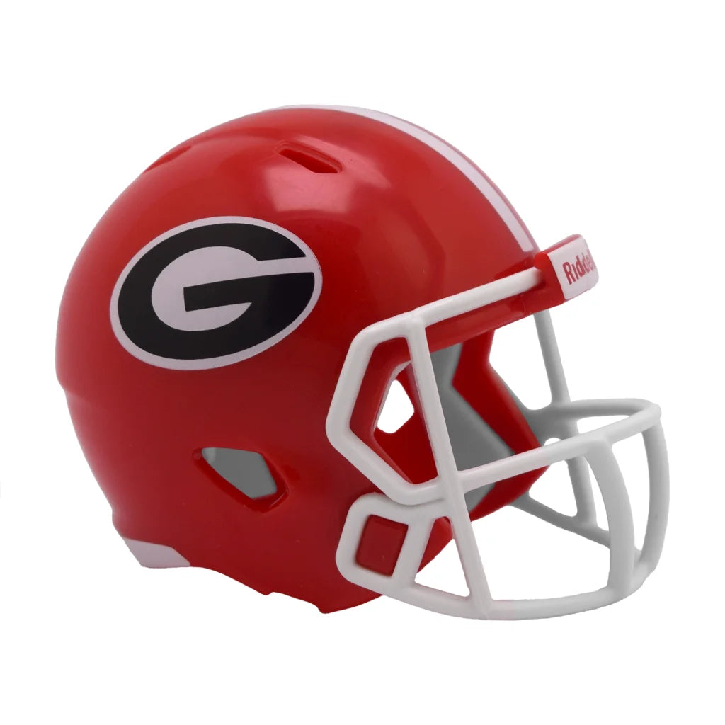 Red Georgia Bulldogs Riddell Speed Pocket Pro Mini Helmet with Visor