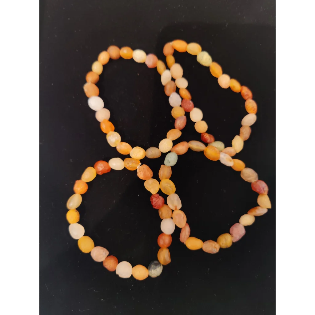 Gobi Desert agate beaded bracelets in warm amber hues