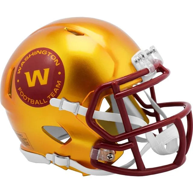 Glossy gold burgundy Washington Football Team helmet