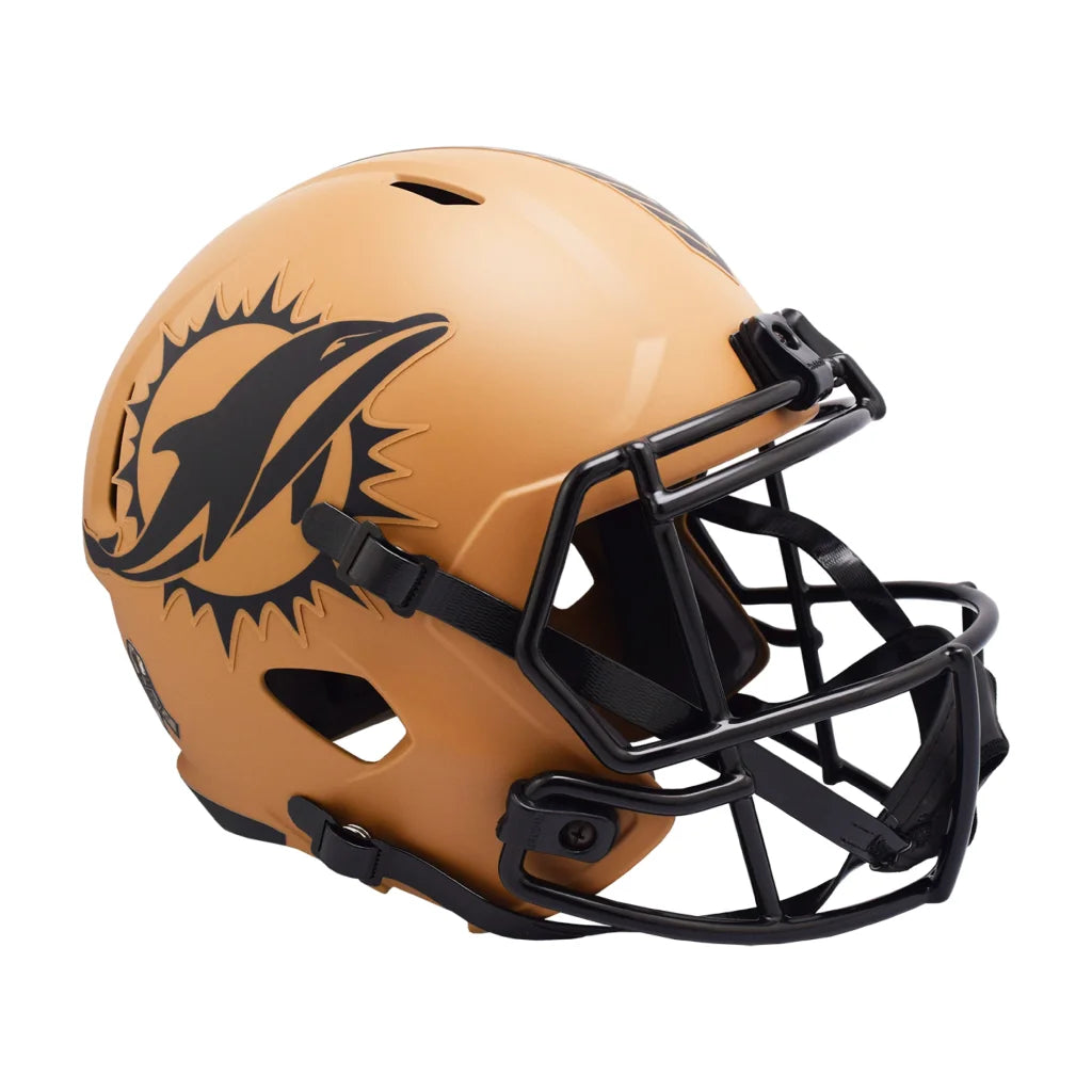 Gold Miami Dolphins Salute to Service helmet 2023