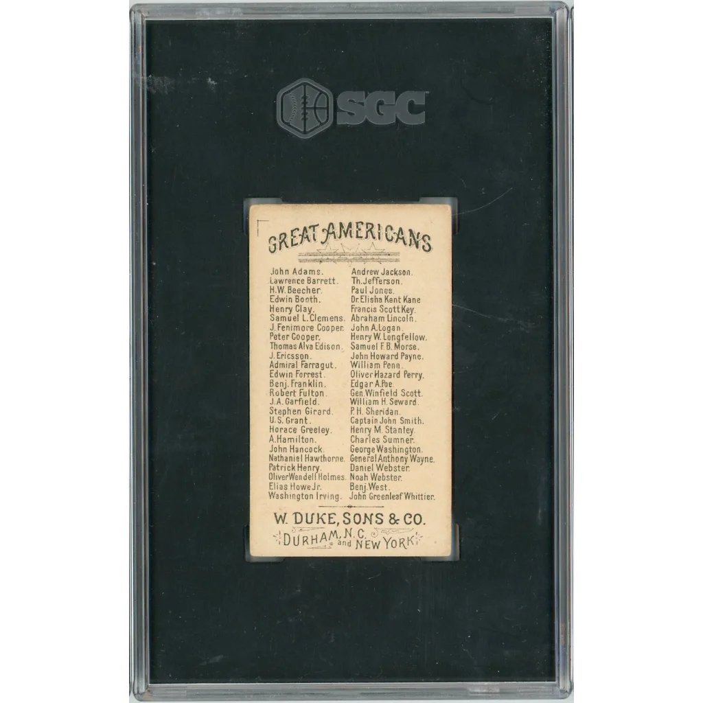 Graded 1888 N76 W. Duke, Sons & Co. (N138) Great Americans #HG Horace Greeley Baseball Tobacco Card SGC 5 | SGC 5 EX Graded Vintage Baseball Tobacco Card | vintageantiquesgifts.com