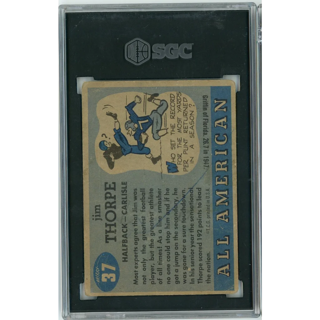 Vintage PSA graded 1955 Topps Jim Thorpe All American Football Card