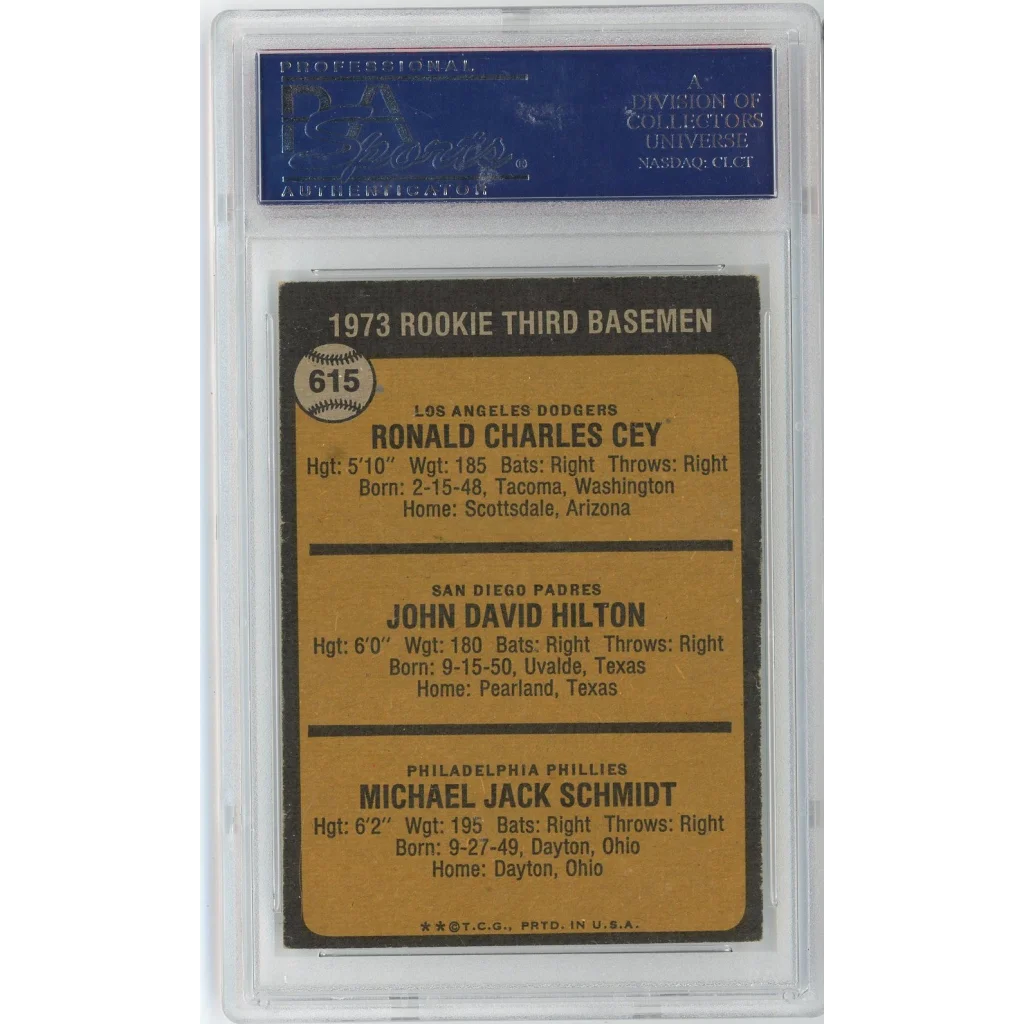 Graded PSA 5 1973 Topps Mike Schmidt Rookie RC Card #615
