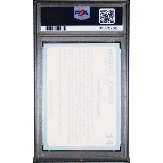 PSA 10 Gem Mint 1989 North Carolina Michael Jordan #14 Basketball Card