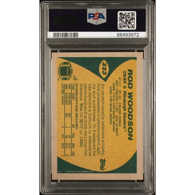 PSA Graded 1989 Topps Rod Woodson Football Card for collectors