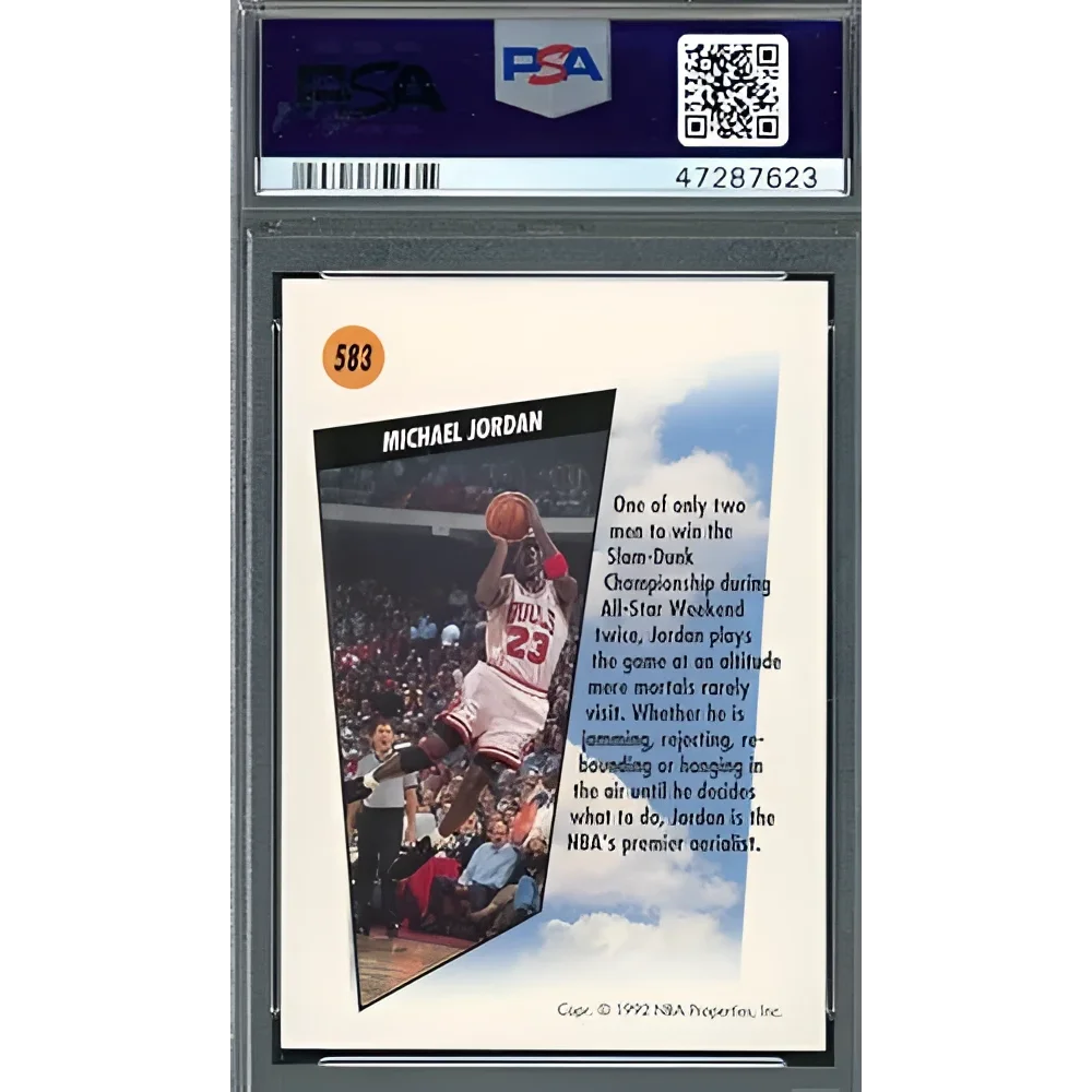Graded 1991 Skybox Michael Jordan #583 PSA 10 Gem Mint card in case