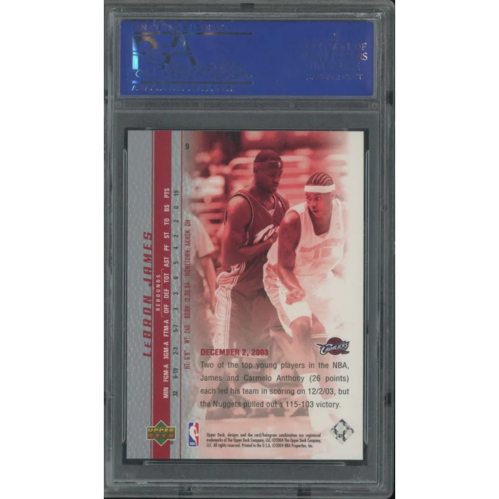 Graded 2003-04 Upper Deck UD LeBron James #9 Phenomenal Beginning Rookie RC Basketball Card PSA 10 Gem Mint | PSA 10 Gem Mint Graded Rookie Card | vintageantiquesgifts.com