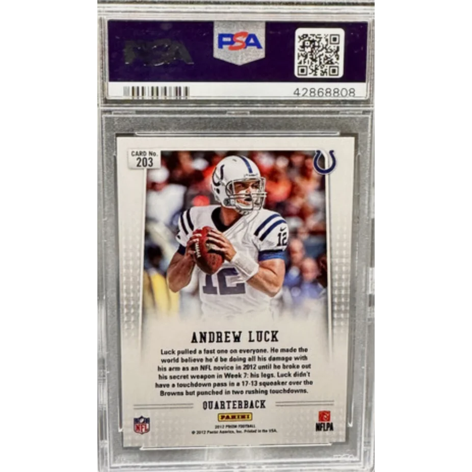 Graded 2012 Panini Prizm Andrew Luck #203 Rookie RC PSA 10 Gem Mint Card