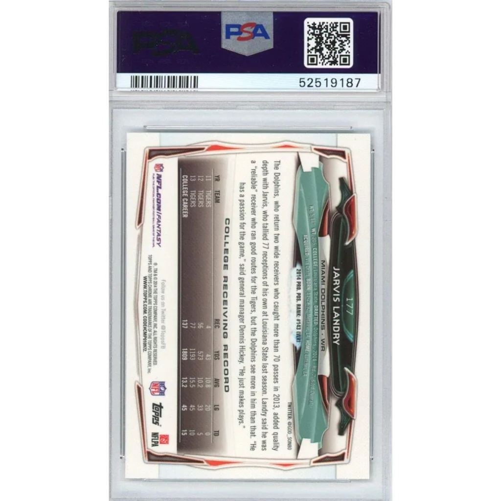 Graded 2015 Topps Chrome Jarvis Landry Rookie PSA 10 Gem Mint Slab 52519187