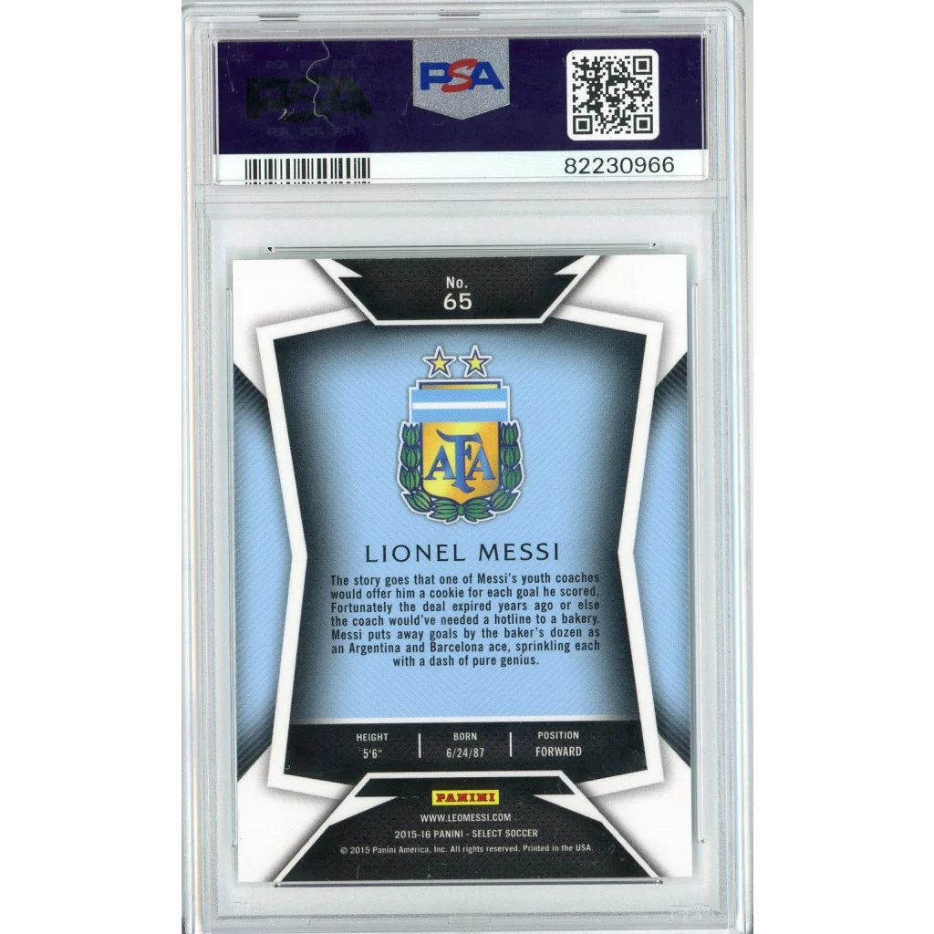 Graded Lionel Messi 2015 Panini Select Gem Mint Soccer Card PSA 10