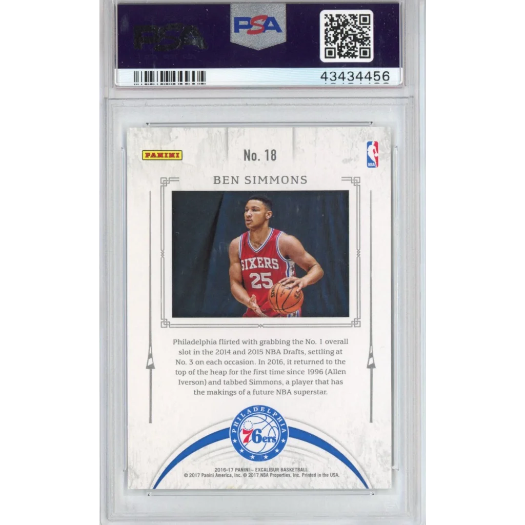 Graded Ben Simmons Jousting Rookie Card in protective case for collectors