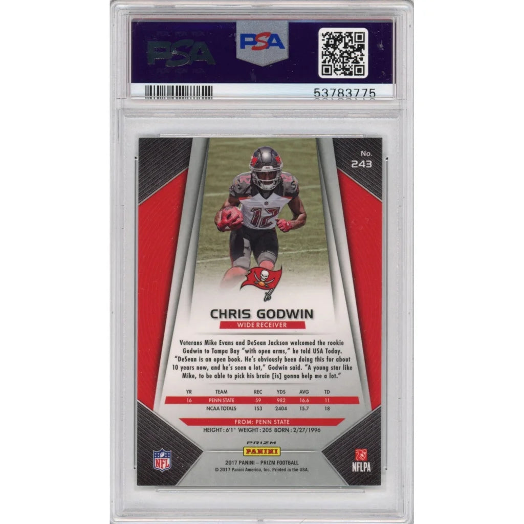 Chris Godwin 2017 Panini Prizm Rookie Card graded PSA 10 for collectors