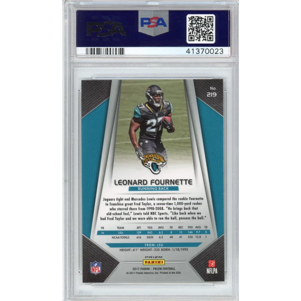 Graded PSA 10 Gem Mint 2017 Panini Prizm Leonard Fournette #219 Disco Rookie RC Card