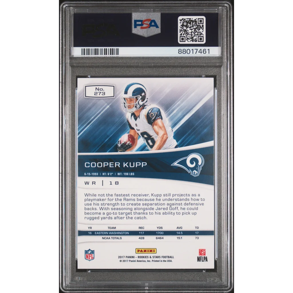 PSA graded Cooper Kupp rookie football card from Professional Sports Authenticator