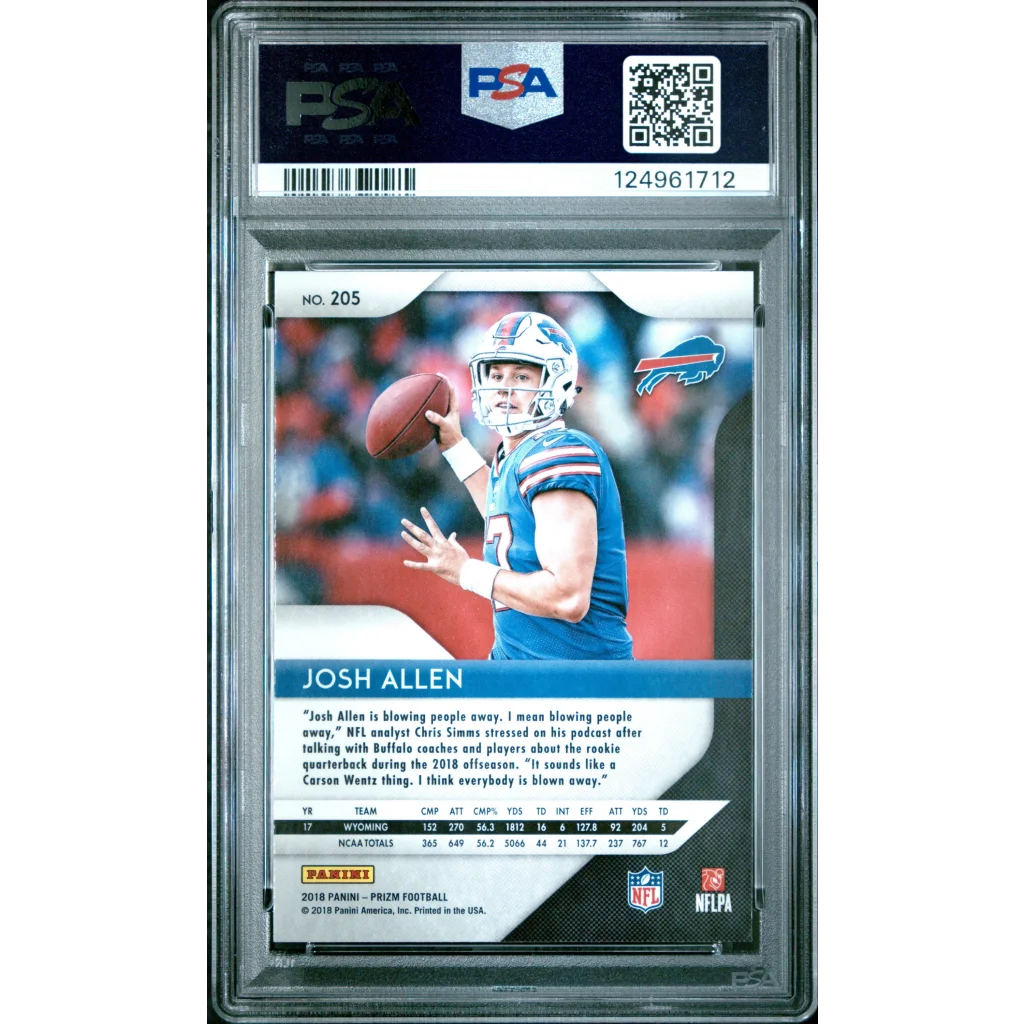 Graded PSA 10 2018 Panini Prizm Josh Allen Rookie RC Football Card