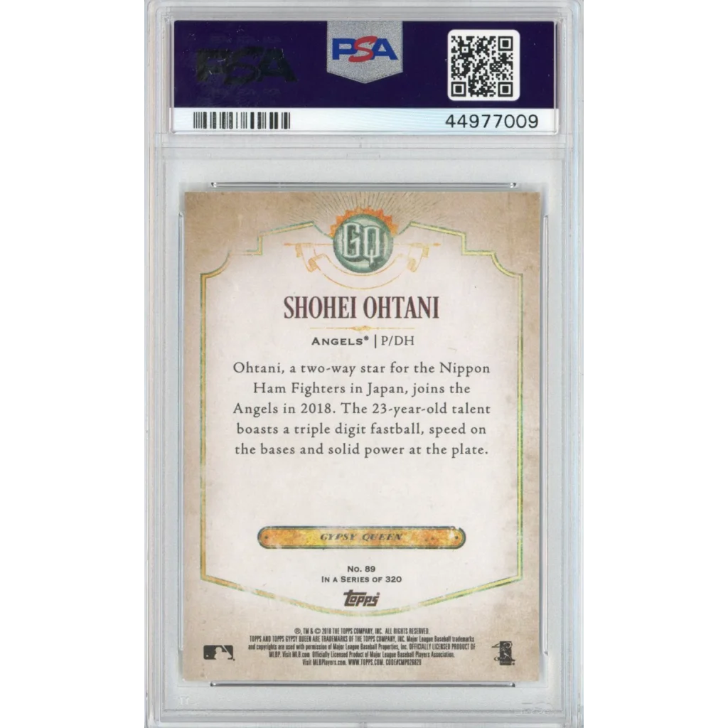PSA 10 Graded 2018 Topps Gypsy Queen Shohei Ohtani Rookie Card