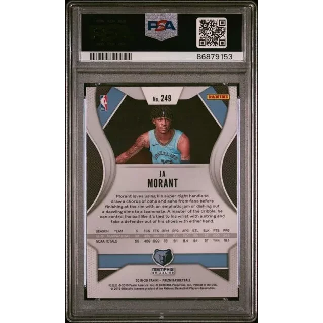 Graded PSA 9 Ja Morant 2019-20 Panini Prizm Rookie RC #249 Card