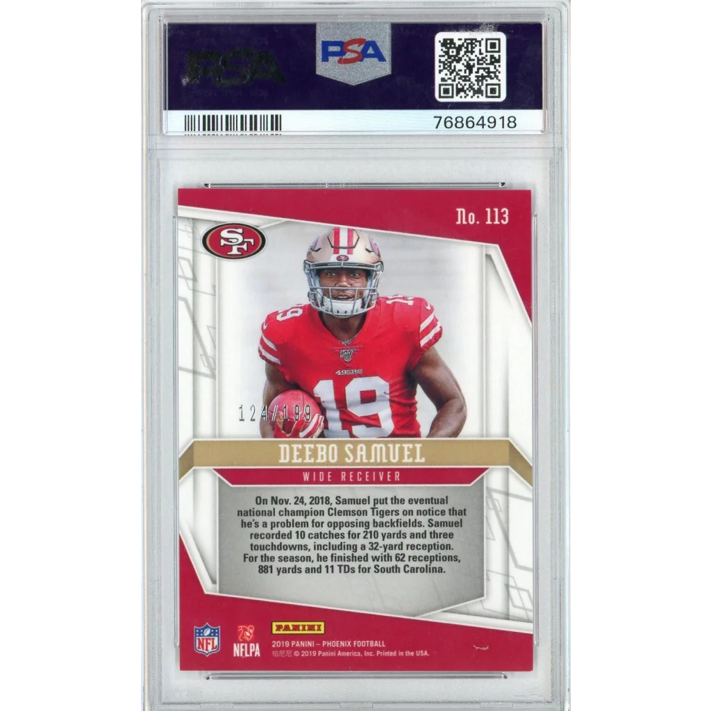 Graded 2019 Panini Phoenix Deebo Samuel #113 Pink Rookie PSA 10 Card