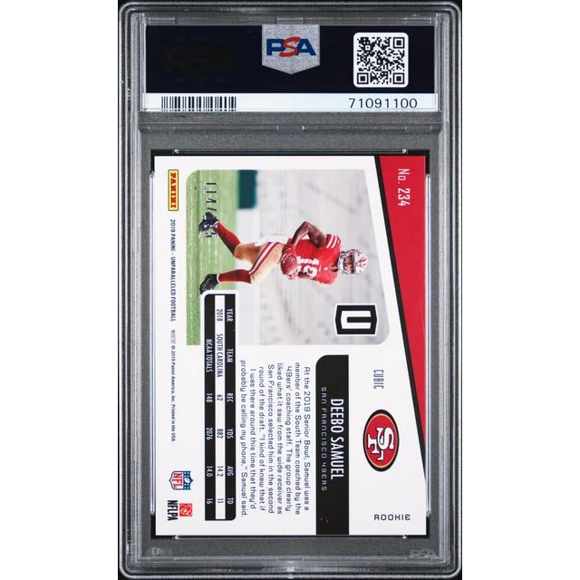 PSA 10 Deebo Samuel Cubic Rookie Card Gem Mint Perfection football trading card