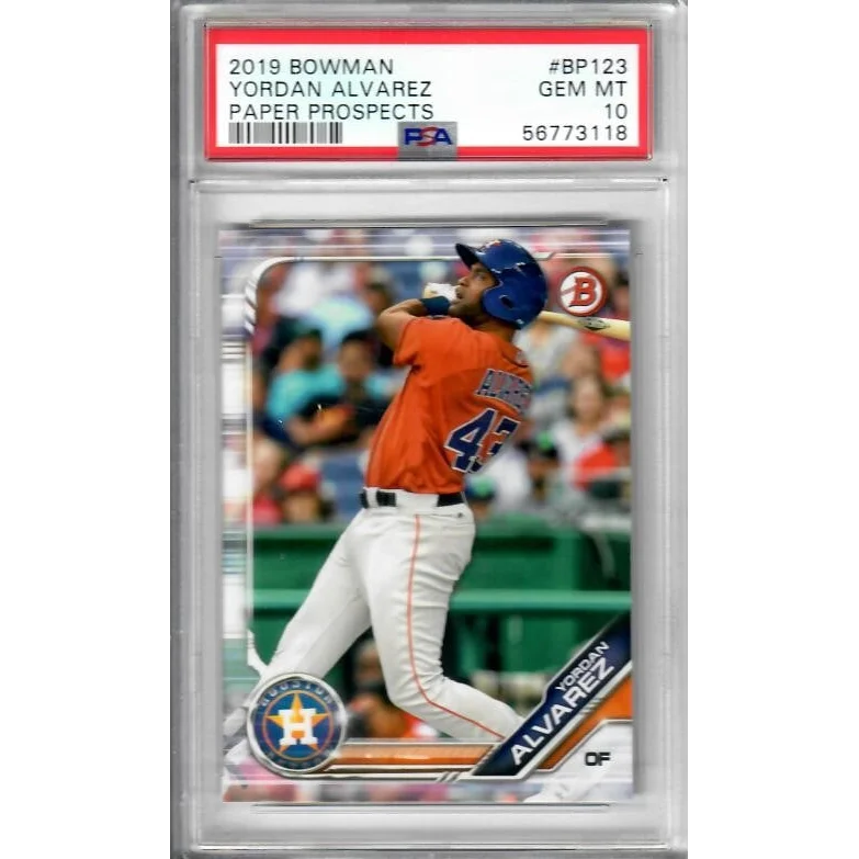 Graded PSA 10 Gem Mint 2019 Bowman Yordan Alvarez Rookie Baseball Card