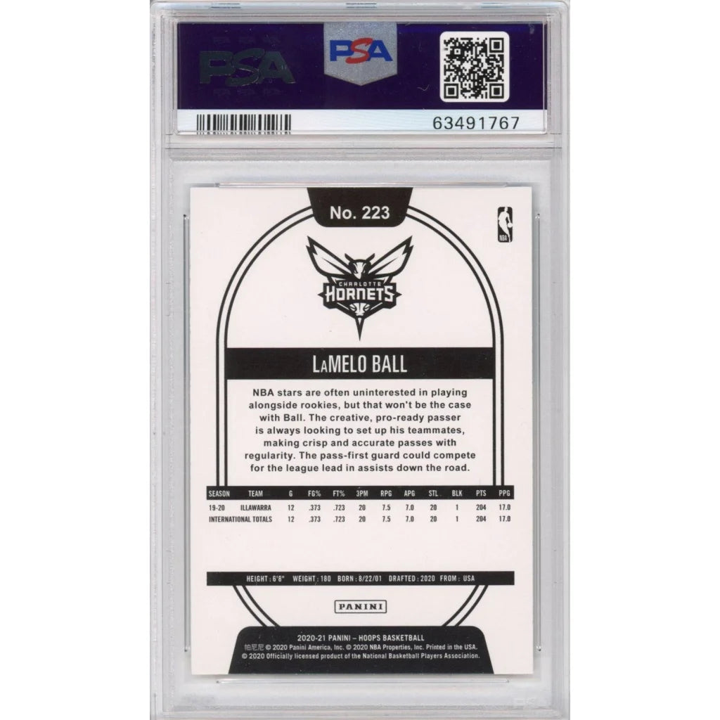 Graded 2020-21 Panini Hoops LaMelo Ball #223 Rookie RC Basketball Card PSA 10 Gem Mint | PSA 10 Gem Mint Graded Rookie Card | vintageantiquesgifts.com