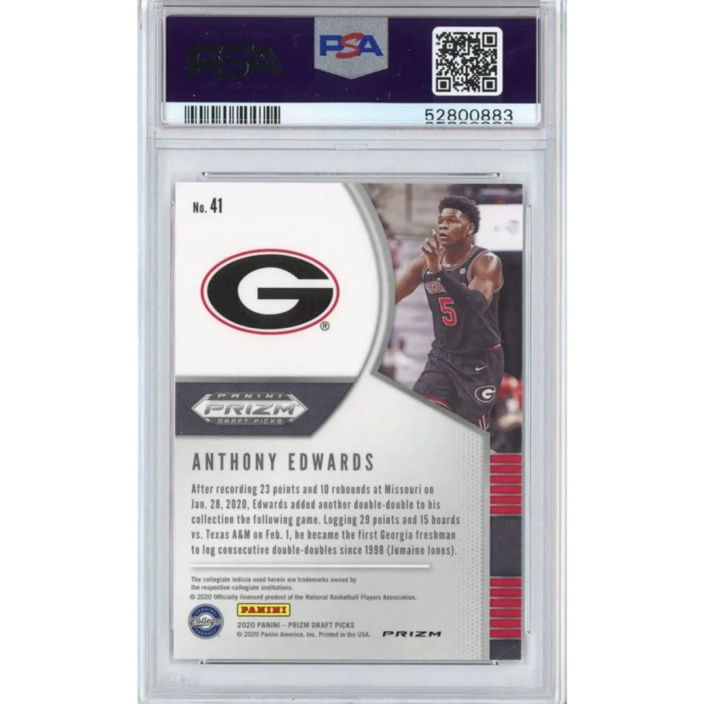 PSA graded Anthony Edwards pink ice prizm rookie card #41