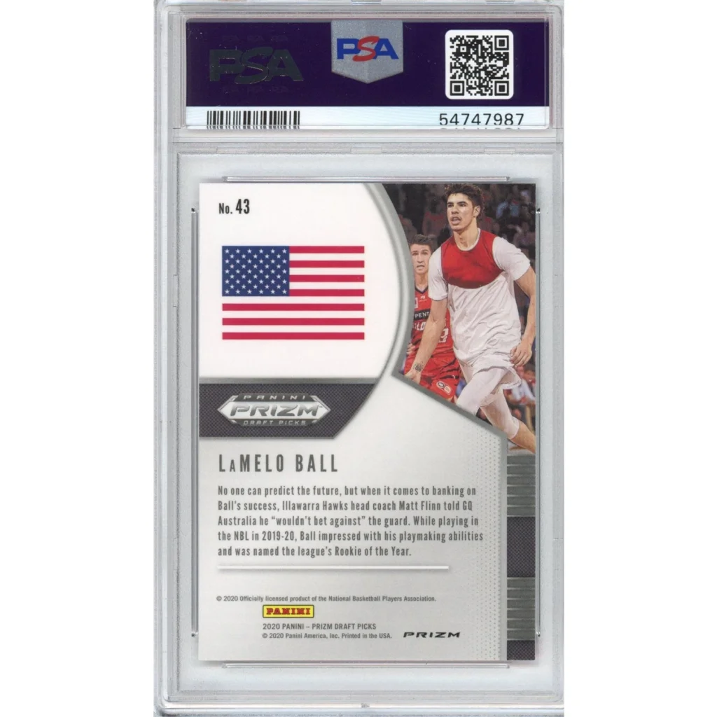 Graded PSA 10 LaMelo Ball Pink Ice Rookie Card Prizm Perfection basketball card