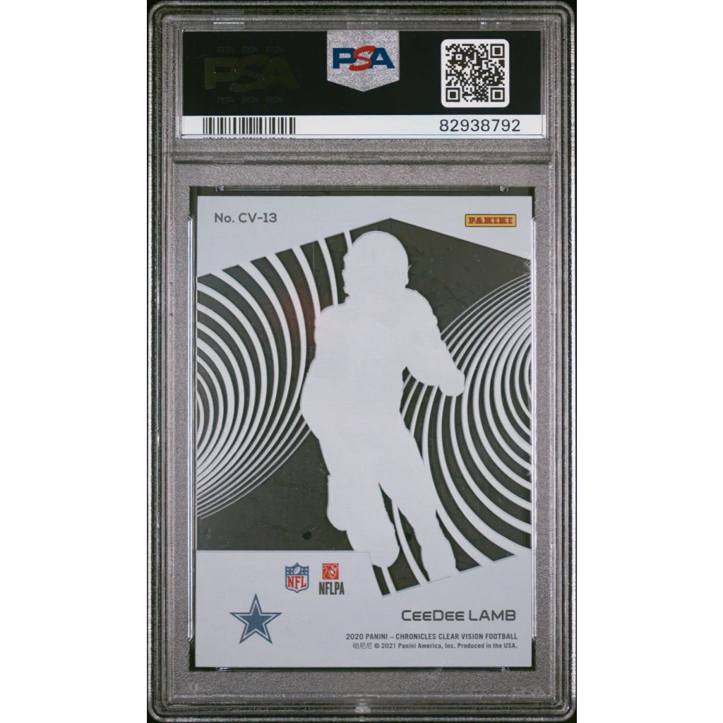 Graded 2020 Panini Chronicles CeeDee Lamb #CV13 Clear Vision Rookies Rookie RC Football Card PSA 10 Gem Mint