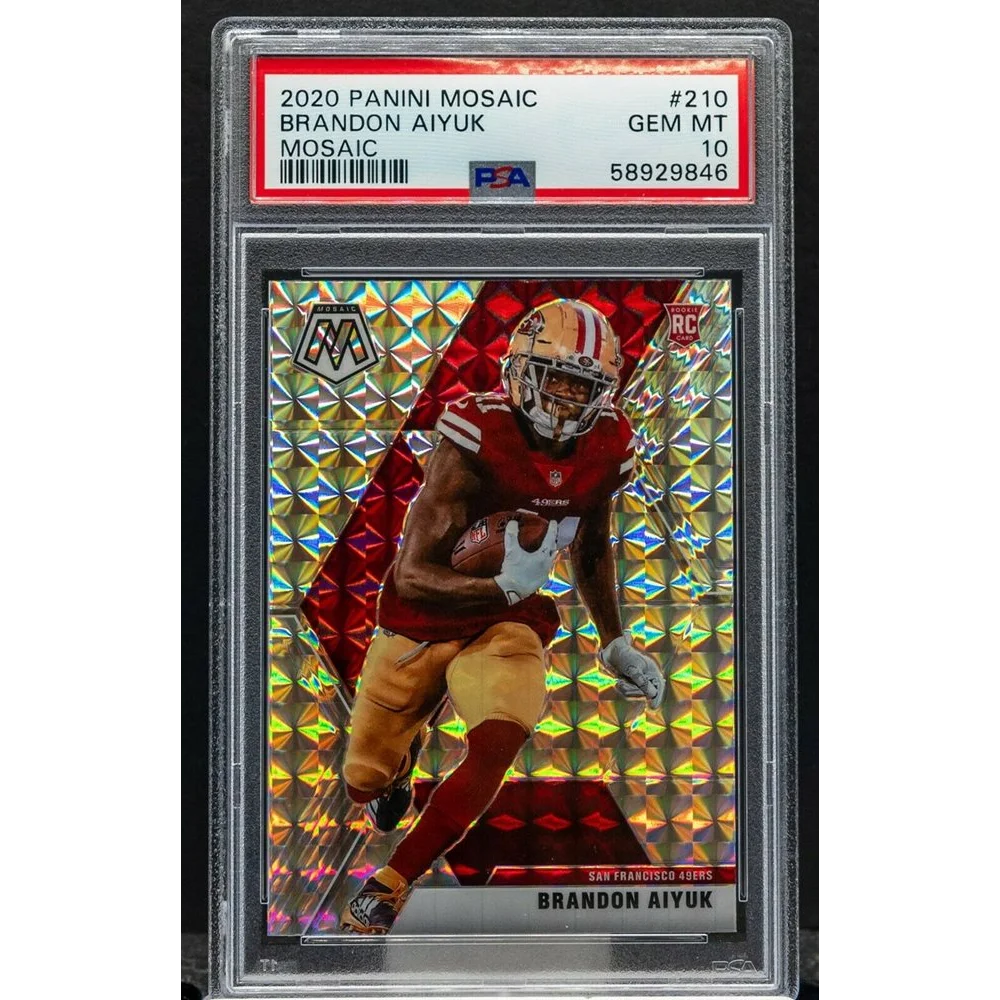 Graded 2020 Panini Mosaic Brandon Aiyuk #210 Rookie RC PSA 10 Gem Mint Slab