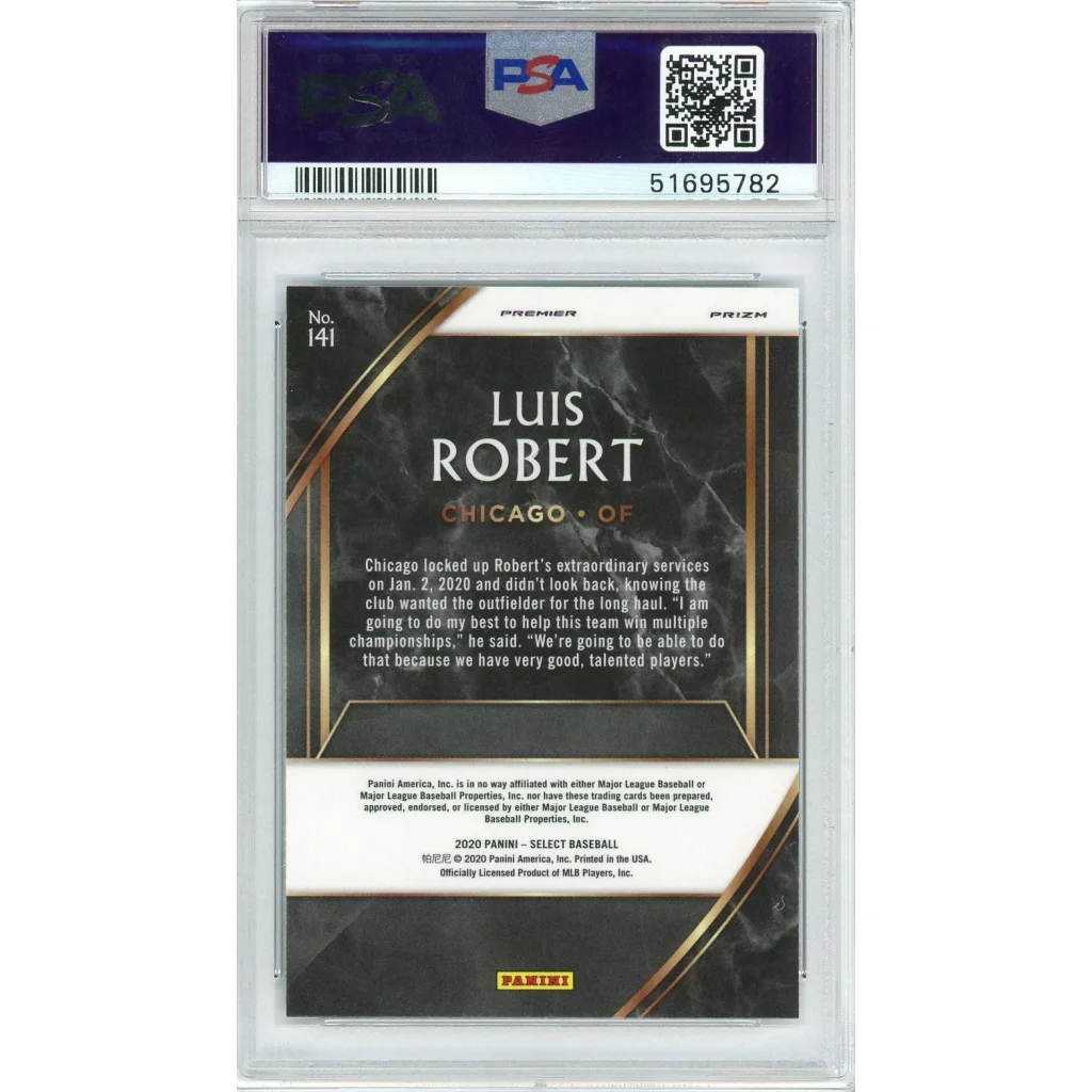 Graded PSA 10 Luis Robert 2020 Panini Select Holo Gem Mint Baseball Card