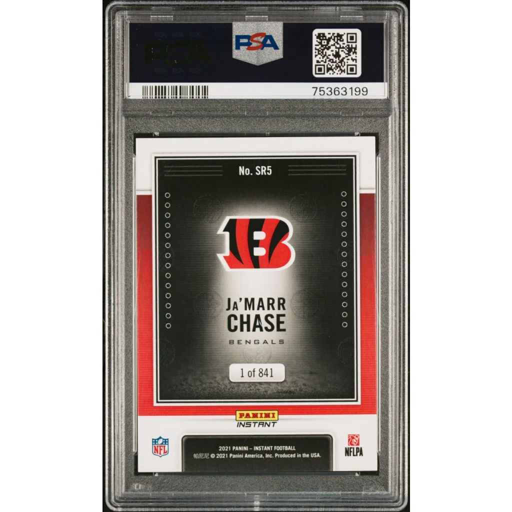 Graded Ja’Marr Chase Rookie Card PSA 10 Gem Mint football trading card