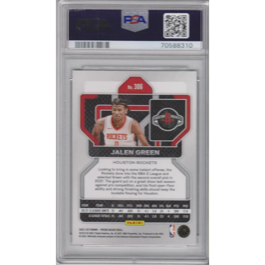 Graded 2021 Panini Prizm Jalen Green #306 Rookie RC Basketball Card PSA 10 Gem Mint | PSA 10 Gem Mint Graded Rookie Card | vintageantiquesgifts.com