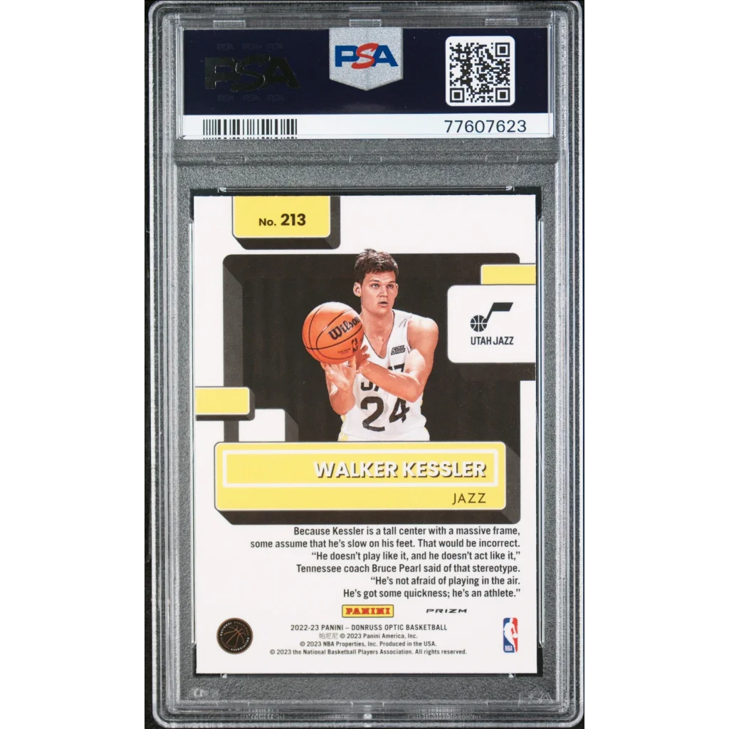 Graded PSA 10 Walker Kessler 2022 Donruss Optic Holo Rookie Card Utah Jazz