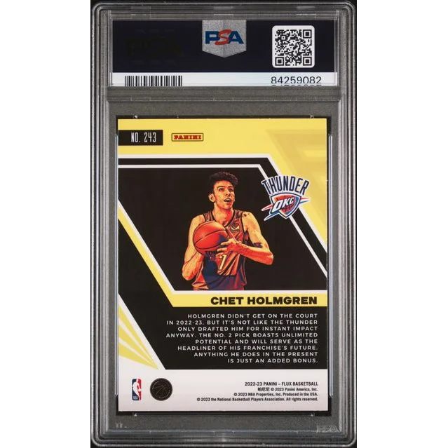 Graded Chet Holmgren basketball rookie card by Professional Sports Authenticator