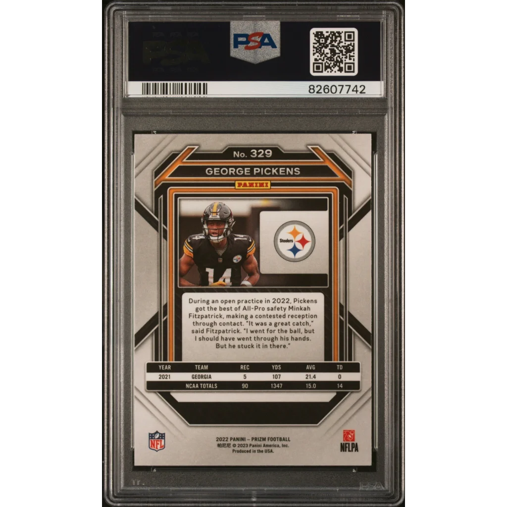 Graded George Pickens 2022 Prizm Rookie Card PSA 10 Gem Mint Perfection