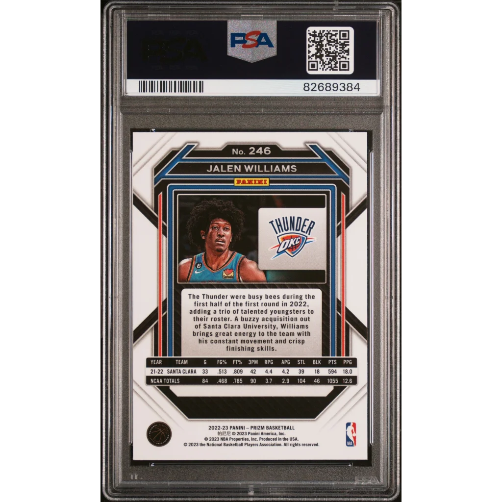 Graded PSA 10 Jalen Williams 2022 Prizm Rookie Card Gem Mint Perfection