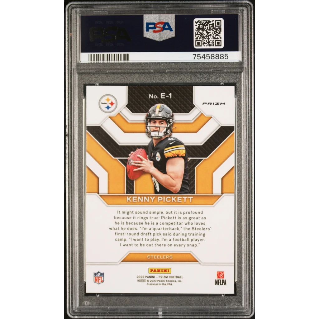 PSA Graded Kenny Pickett 2022 Prizm Emergent Silver Card football trading card