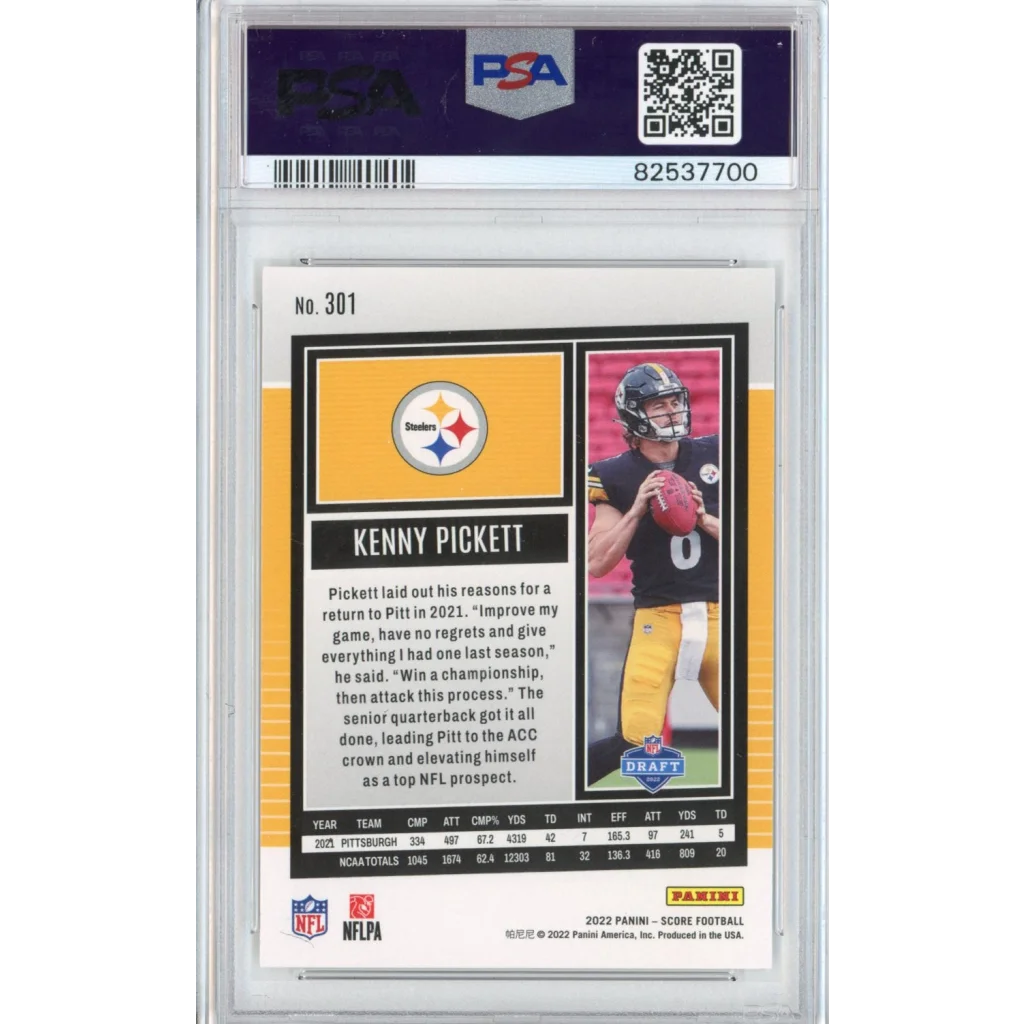 Graded PSA Kenny Pickett 2022 Score Rookie Card football trading card