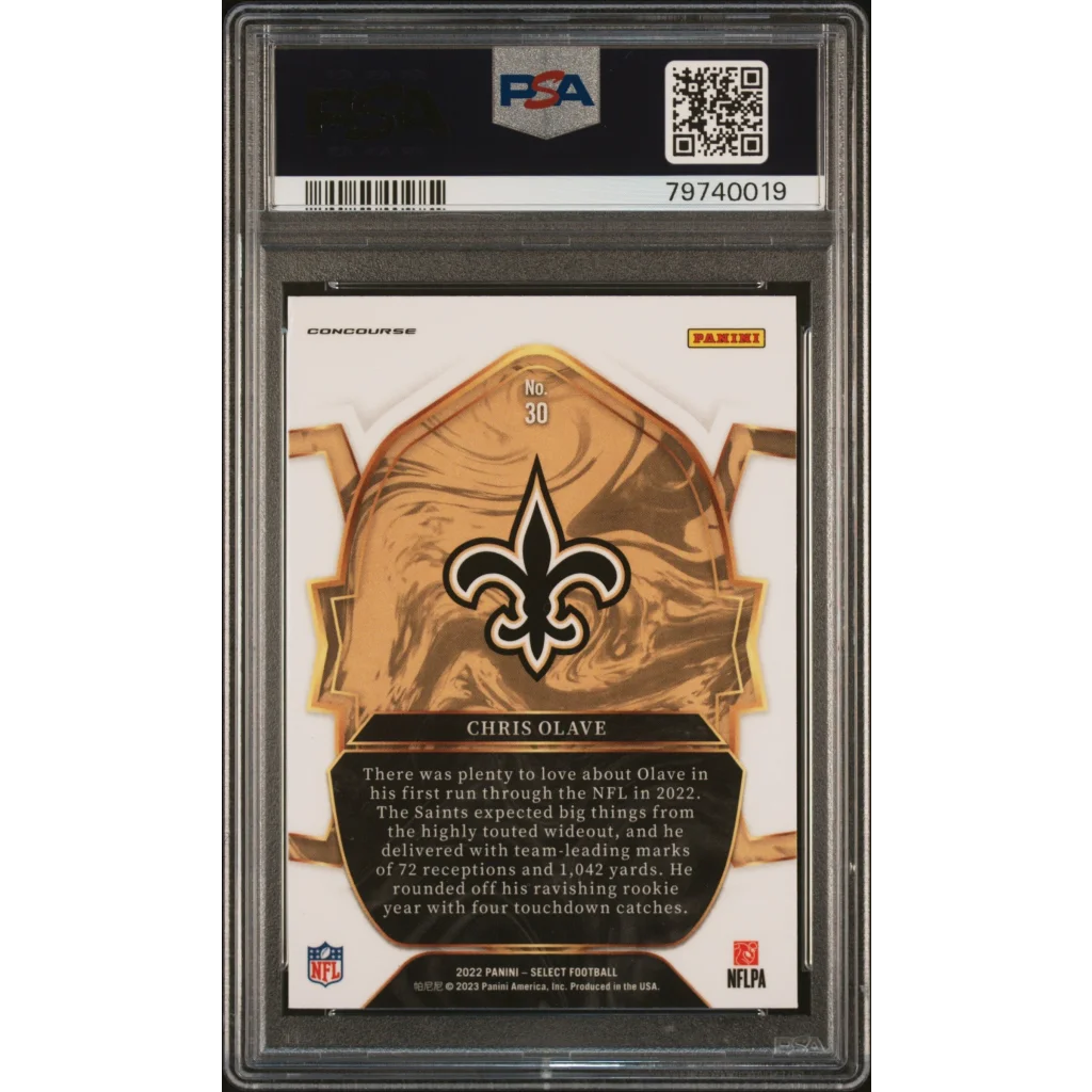 Graded 2022 Panini Select Chris Olave #30 Rookie RC PSA 10 Football Card