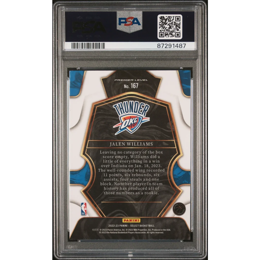Graded Panini Select Jalen Williams Oklahoma City Thunder basketball card PSA