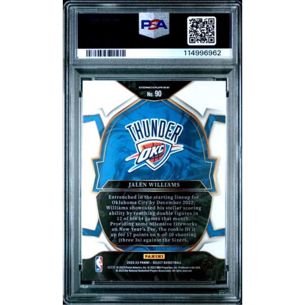 Graded 2022 Panini Select Jalen Williams 90 Blue Rookie RC Basketball Card PSA 10 Gem Mint | PSA 10 Gem Mint Graded Rookie Card | vintageantiquesgifts.com