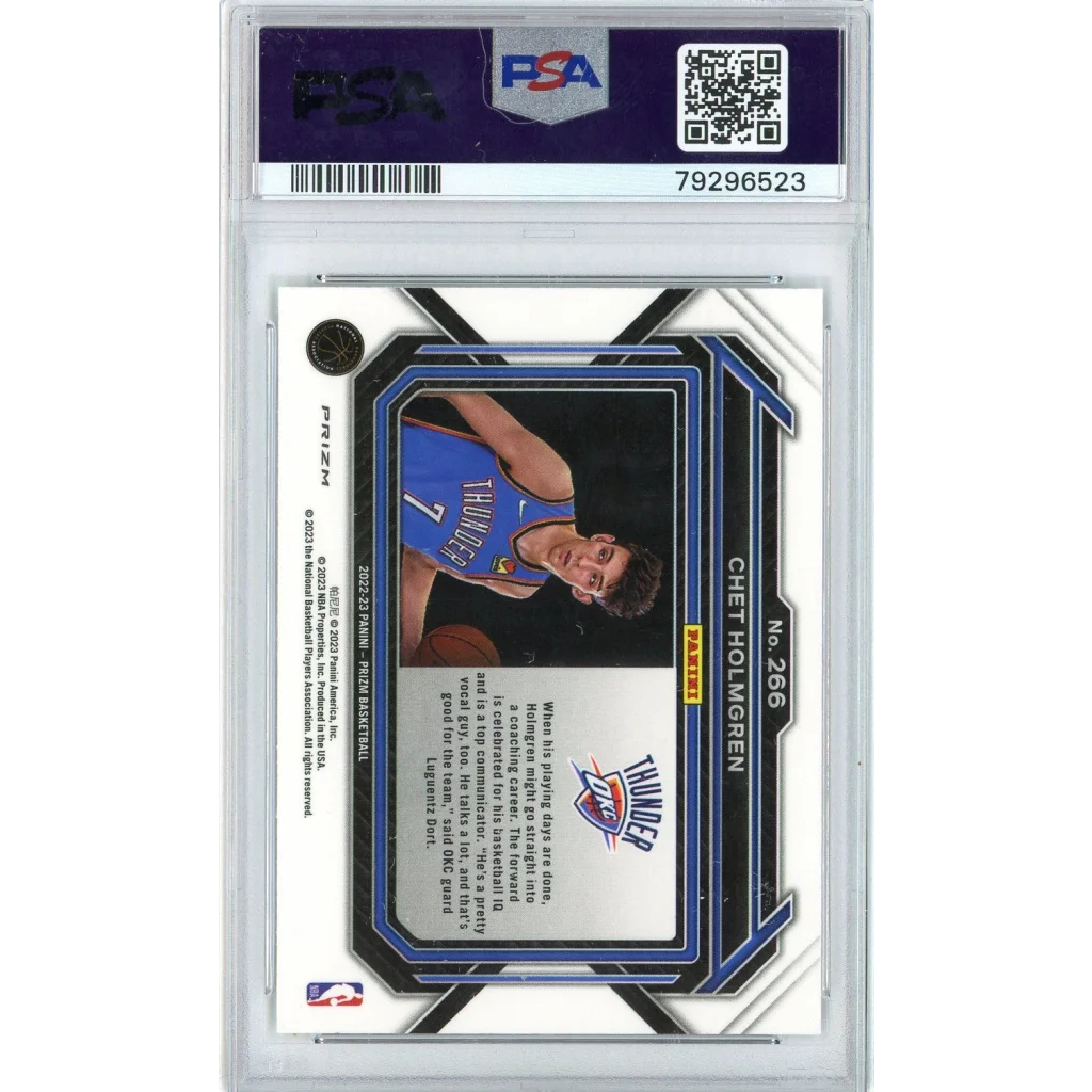Graded 2022 Prizm Chet Holmgren #266 Variation Rookie RC Basketball Card PSA 10 Gem Mint | PSA 10 Gem Mint Graded Rookie Card | vintageantiquesgifts.com