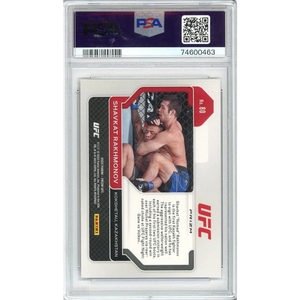 Graded 2022 Prizm UFC Shavkat Rakhmonov #80 Ruby Wave Rookie RC UFC MMA Card PSA 10 Gem Mint | PSA 10 Gem Mint Graded Rookie Card | vintageantiquesgifts.com